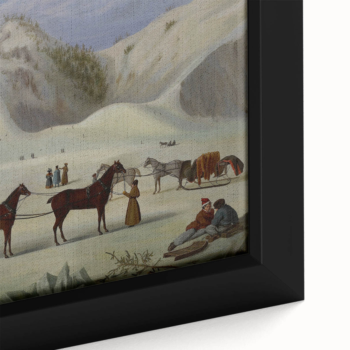 Vintage Animal Art - Horses in Winter Antique Wildlife Print