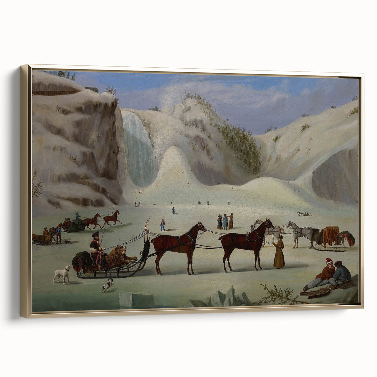 Vintage Animal Art - Horses in Winter Antique Wildlife Print