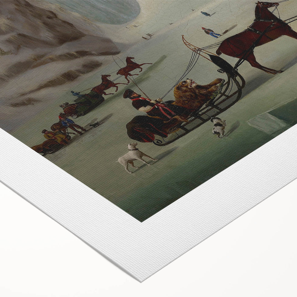 Vintage Animal Art - Horses in Winter Antique Wildlife Print