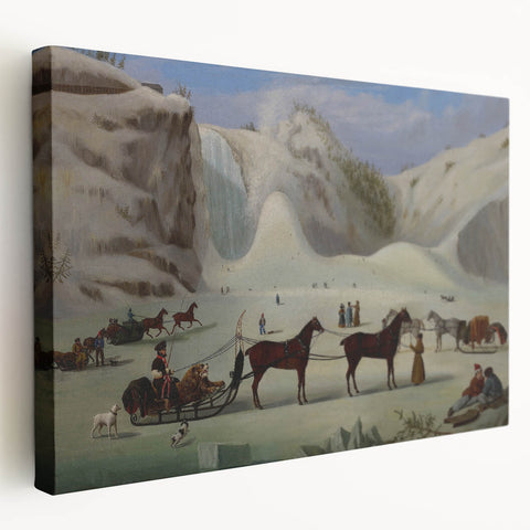 Vintage Animal Art - Horses in Winter Antique Wildlife Print