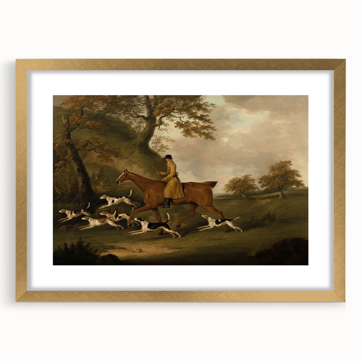 Vintage Animal Art: Hunter with Dogs – Antique Wildlife Print