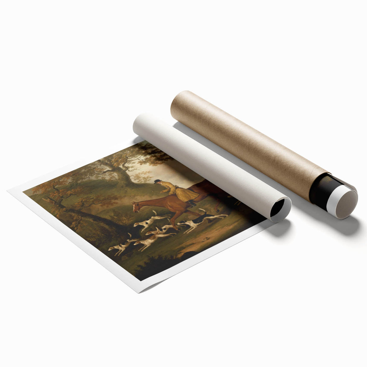 Vintage Animal Art: Hunter with Dogs – Antique Wildlife Print