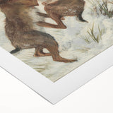 Vintage Animal Art - Snowy Hares Antique Wildlife Print
