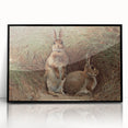 Vintage Animal Art - Rabbits in Grass Antique Wildlife Print