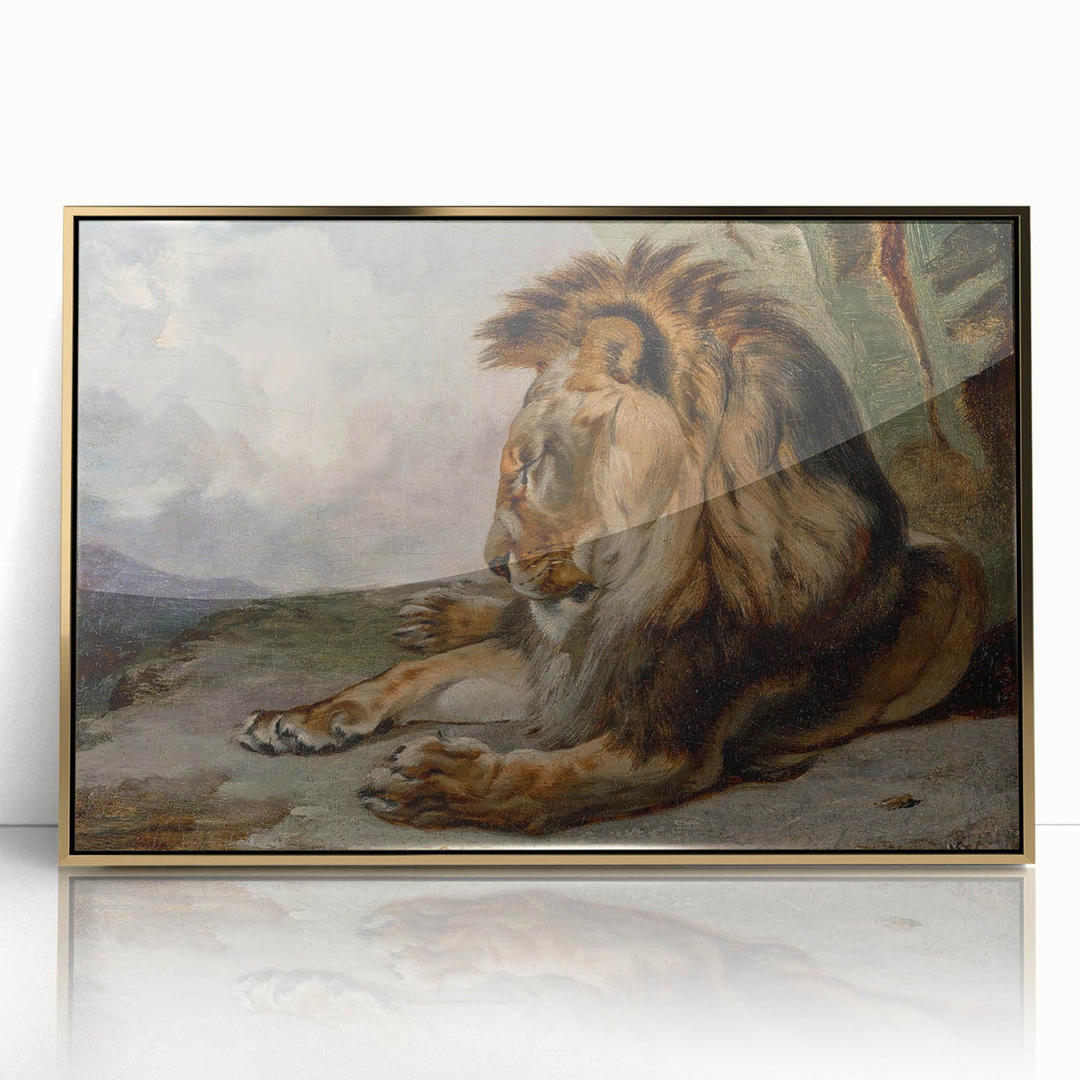 Vintage Animal Art - Majestic Lion Antique Wildlife Print