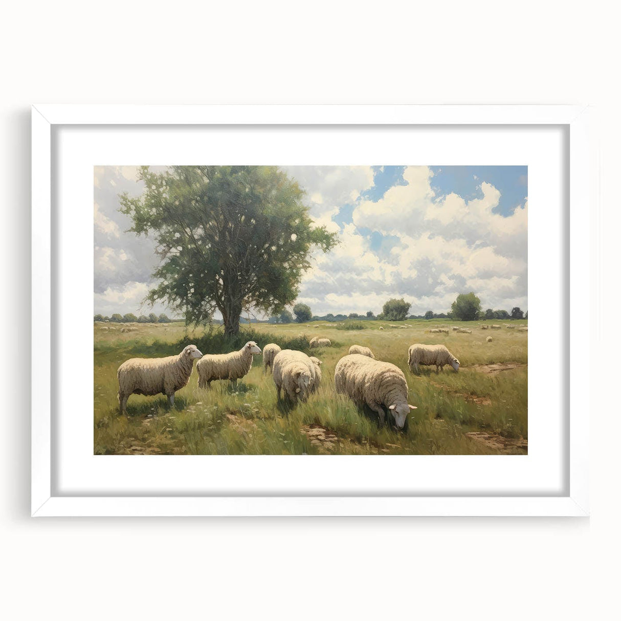 Vintage Animal Art - Timeless Sheep in Pastoral Landscape