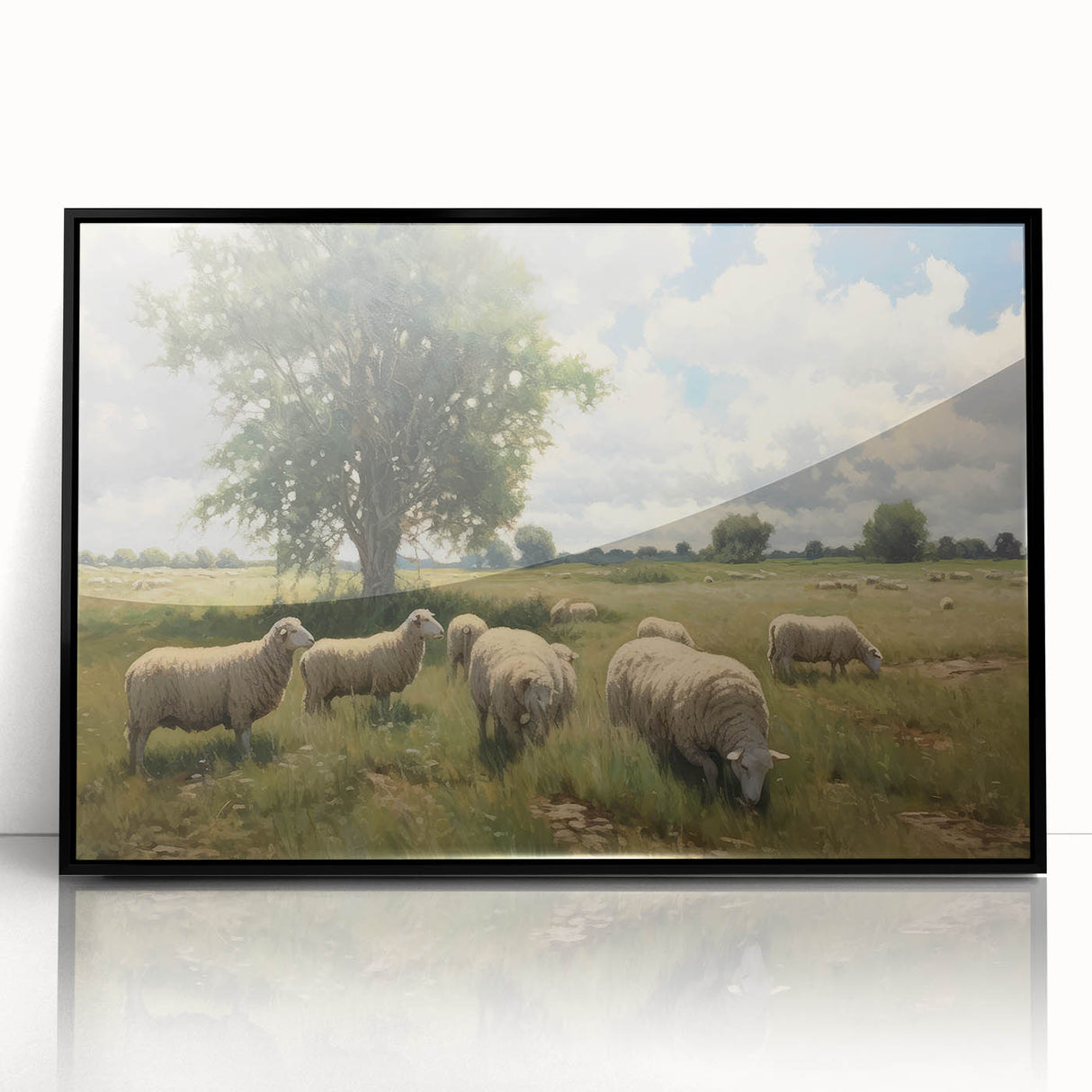 Vintage Animal Art - Timeless Sheep in Pastoral Landscape
