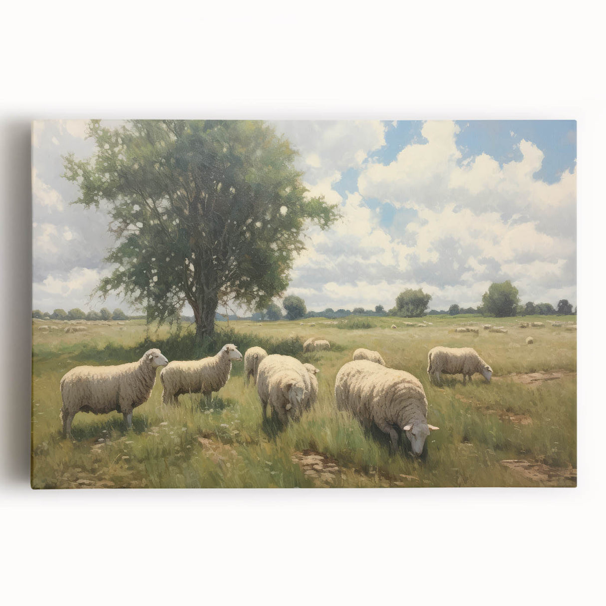 Vintage Animal Art - Timeless Sheep in Pastoral Landscape