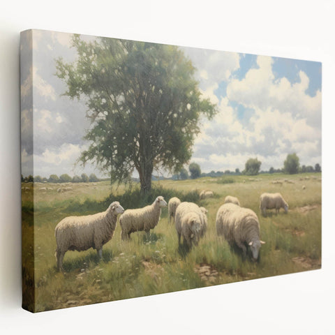 Vintage Animal Art - Timeless Sheep in Pastoral Landscape
