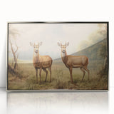 Vintage Animal Art - Majestic Deer in Serene Landscape