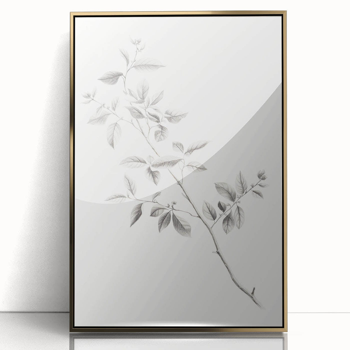 Vintage Botanical Art Prints - Black and White Branch Illustration
