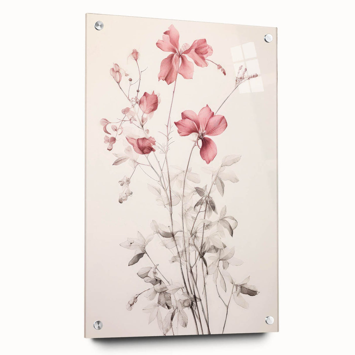 Vintage Botanical Art Prints – Soft Pink Floral Illustration