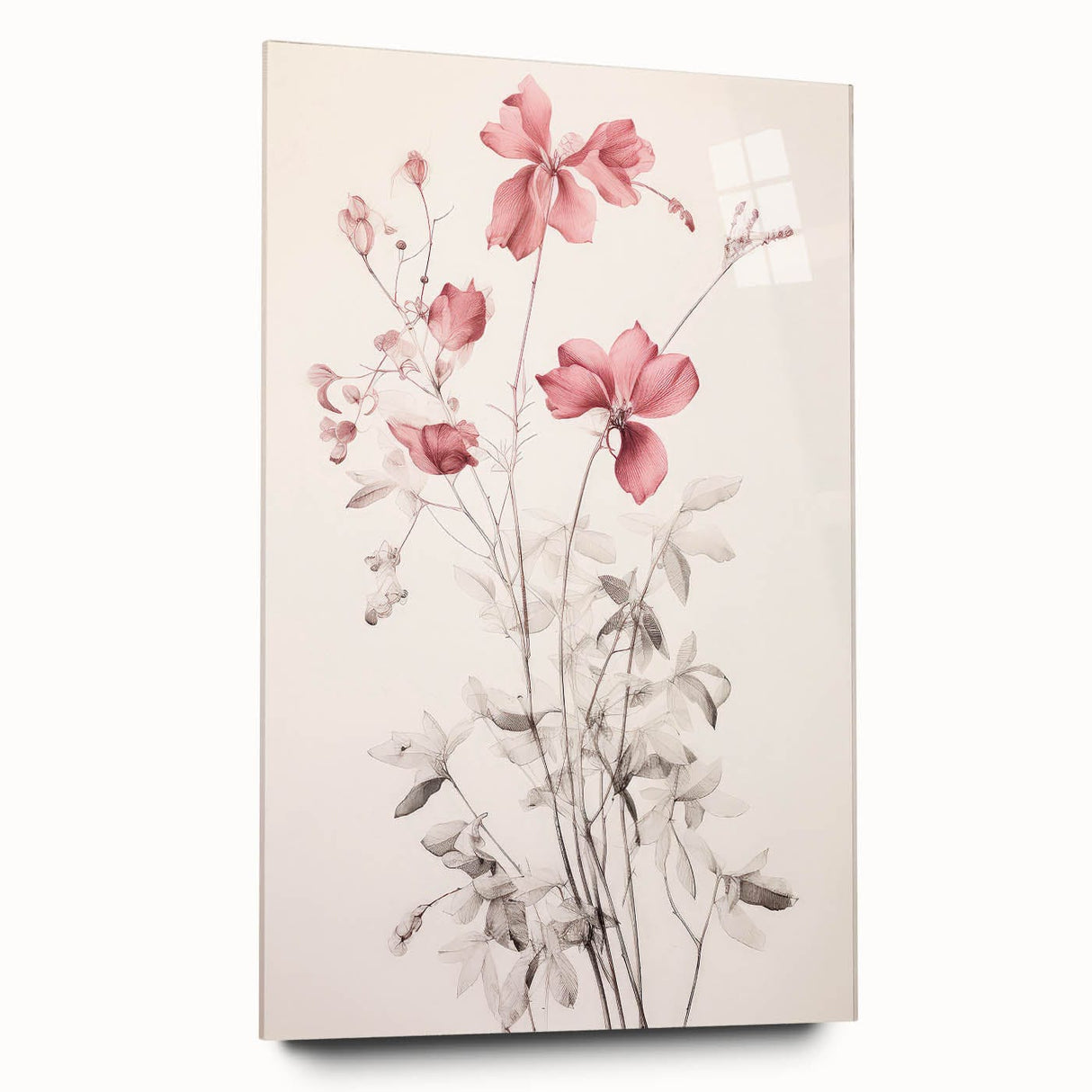 Vintage Botanical Art Prints – Soft Pink Floral Illustration