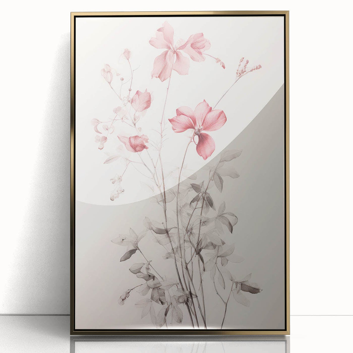 Vintage Botanical Art Prints – Soft Pink Floral Illustration