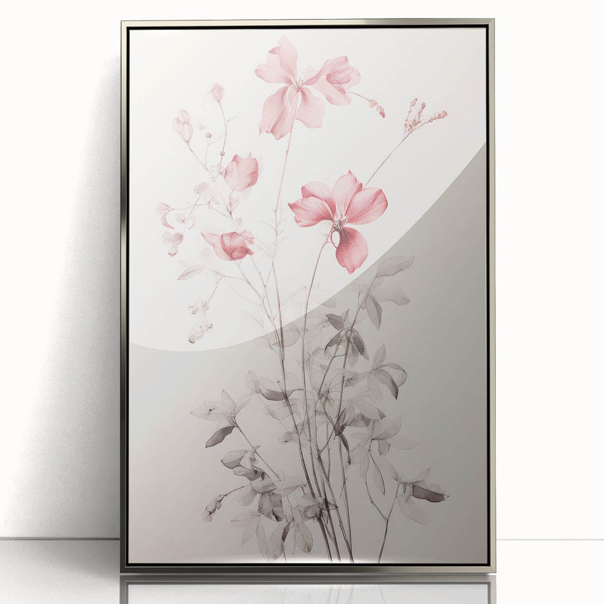 Vintage Botanical Art Prints – Soft Pink Floral Illustration
