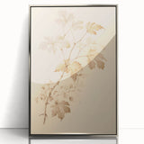 Vintage Botanical Art Prints – Soft Beige Leaf Illustration
