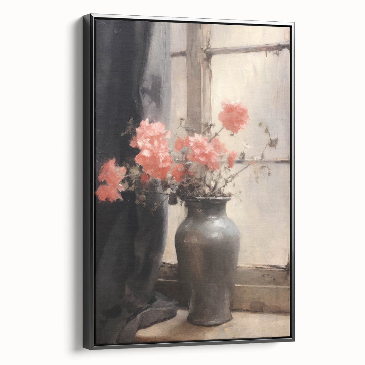 Vintage Botanical Art Prints – Soft Peach Floral Vase Illustration