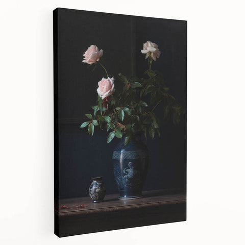 Vintage Botanical Art Prints – Elegant Rose Vase Illustration