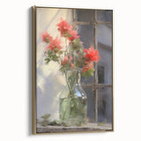 Vintage Botanical Art Prints – Red Flowers in Vase Illustration