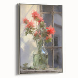 Vintage Botanical Art Prints – Red Flowers in Vase Illustration