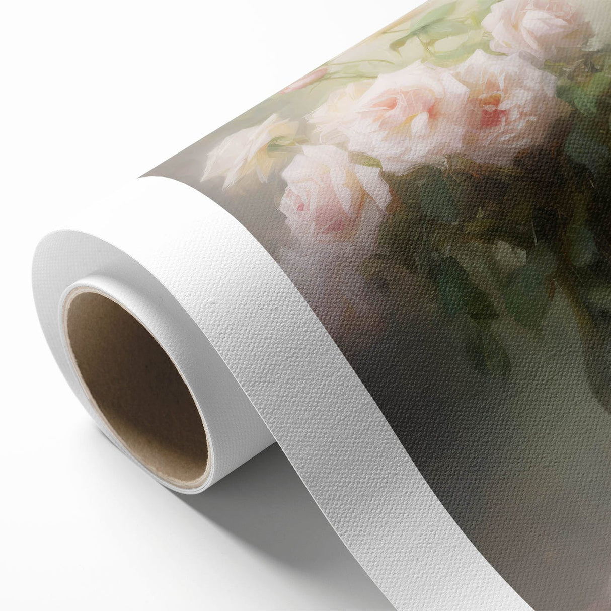 Vintage Botanical Art Prints – Soft Pink Roses in Vase Illustration