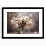 Vintage Botanical Art Prints – Soft Pink Roses in Vase Illustration
