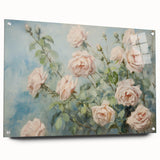 Vintage Botanical Art Print - Soft Pink Roses – Framed