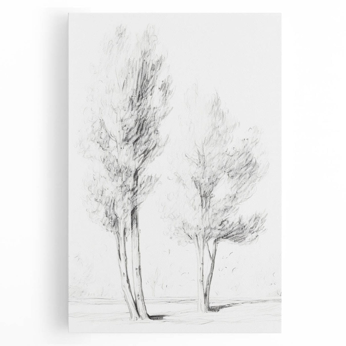 Vintage Botanical Art Prints – Pencil Drawing of Trees – Elegant Wall Art