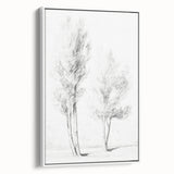Vintage Botanical Art Prints – Pencil Drawing of Trees – Elegant Wall Art