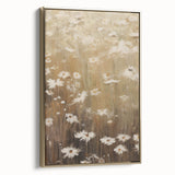 Vintage Botanical Art Print: Soft Daisies in a Golden Field