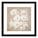 Vintage Botanical Art Print - Soft White Flowers – Framed