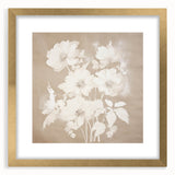 Vintage Botanical Art Print - Soft White Flowers – Framed