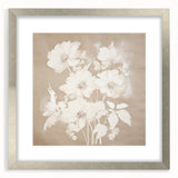 Vintage Botanical Art Print - Soft White Flowers – Framed
