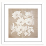 Vintage Botanical Art Print - Soft White Flowers – Framed