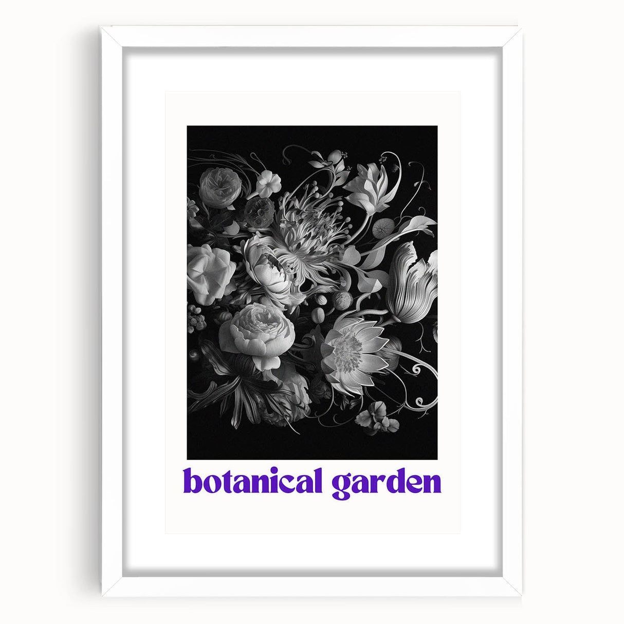 Vintage Botanical Art Prints: Monochrome Botanical Garden