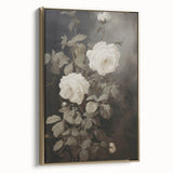 Vintage Botanical Art Prints: White Roses in Bloom