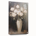 Vintage Botanical Art Prints: White Roses in Vase