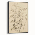 Vintage Botanical Art Prints: Soft Leaves in Beige