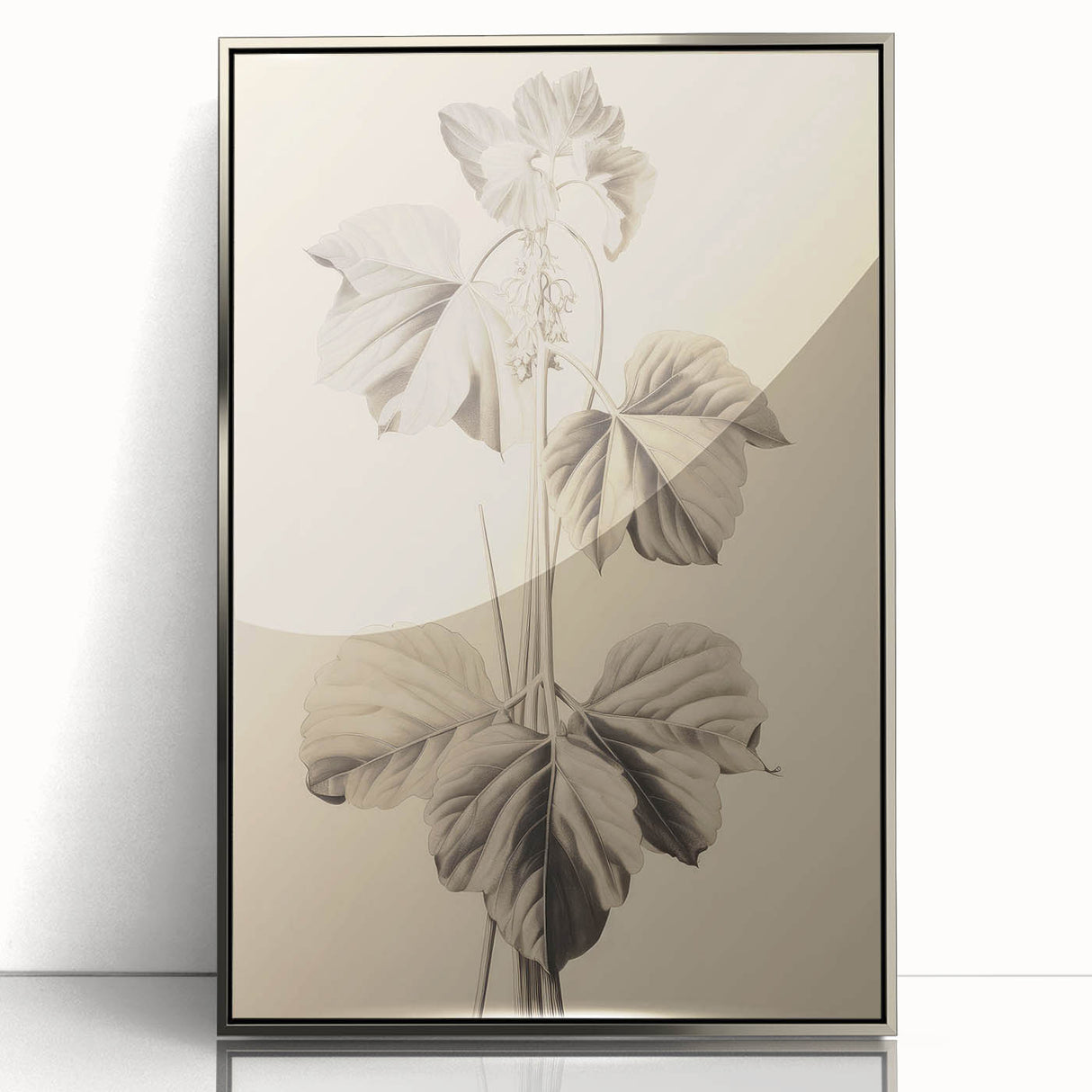 Vintage Botanical Art Print: Elegant Leaf Stem Illustration