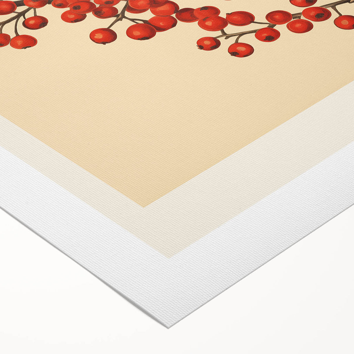 Vintage Christmas Botanical Print – Festive Red Berry Wall Art