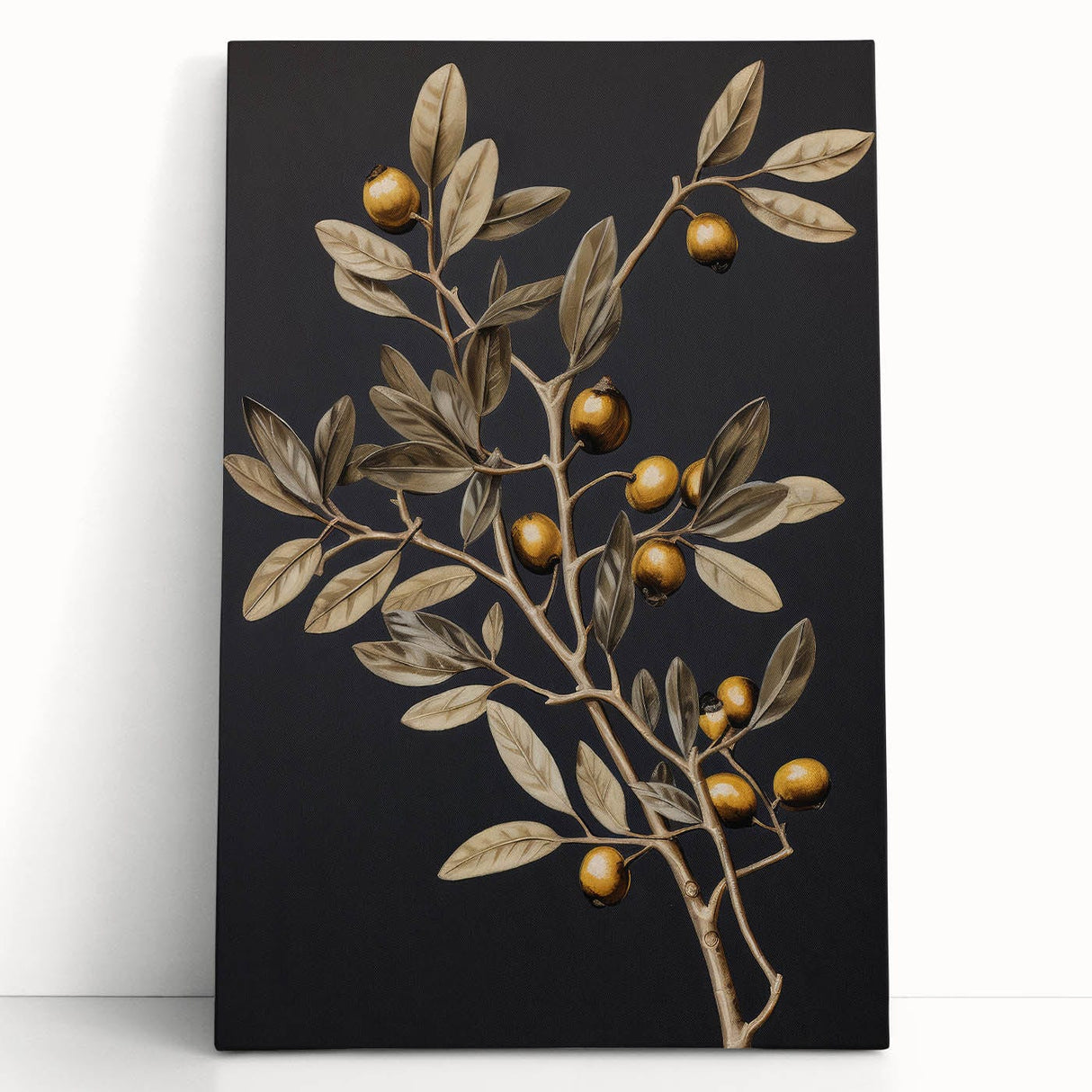 Vintage Botanical Art Prints – Olive Branch with Golden Olives