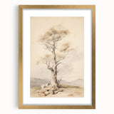 Vintage Botanical Art Prints – Solitary Tree Illustration