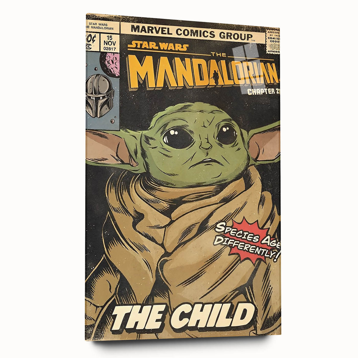 Vintage Comics Wall Art – The Mandalorian The Child Retro Poster