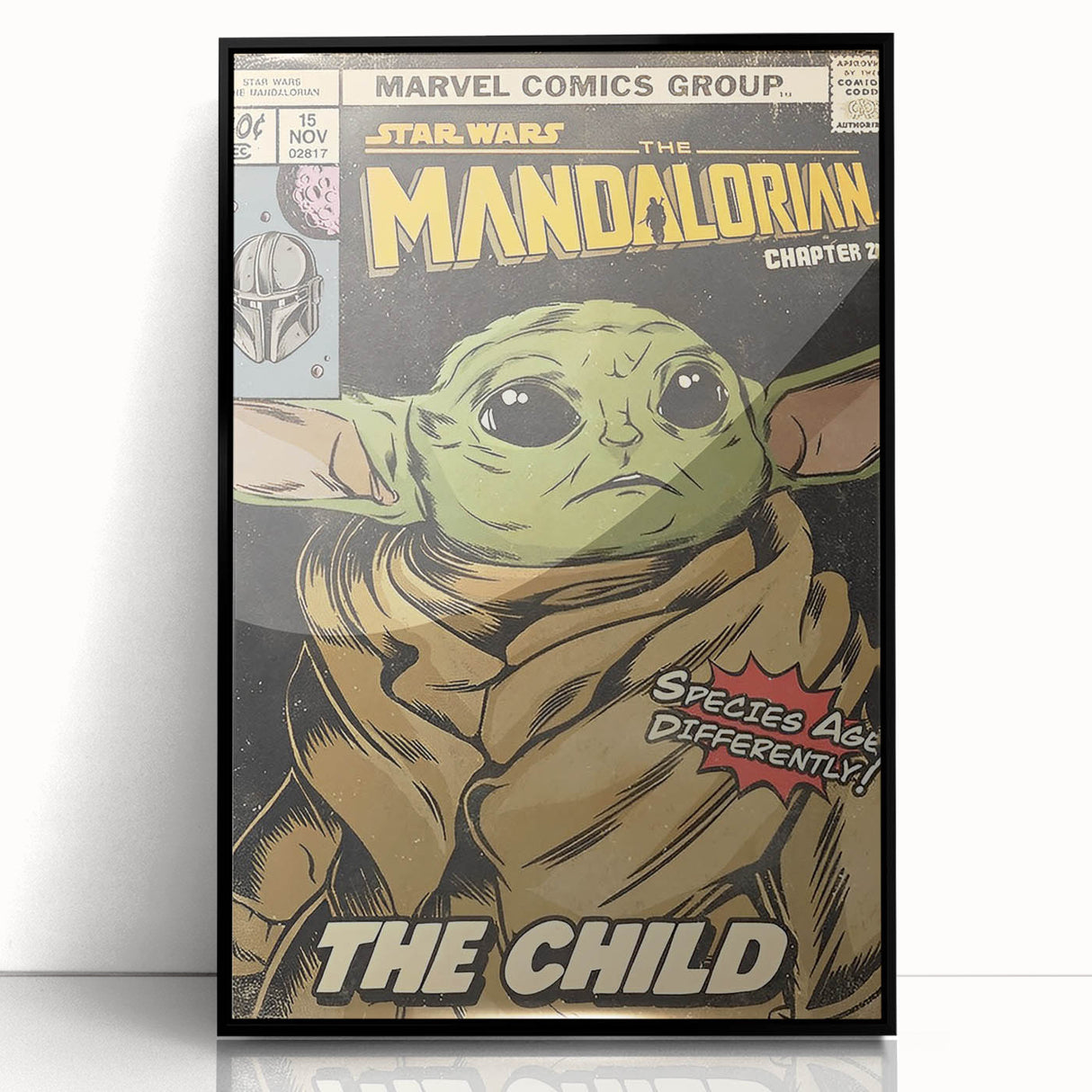Vintage Comics Wall Art – The Mandalorian The Child Retro Poster