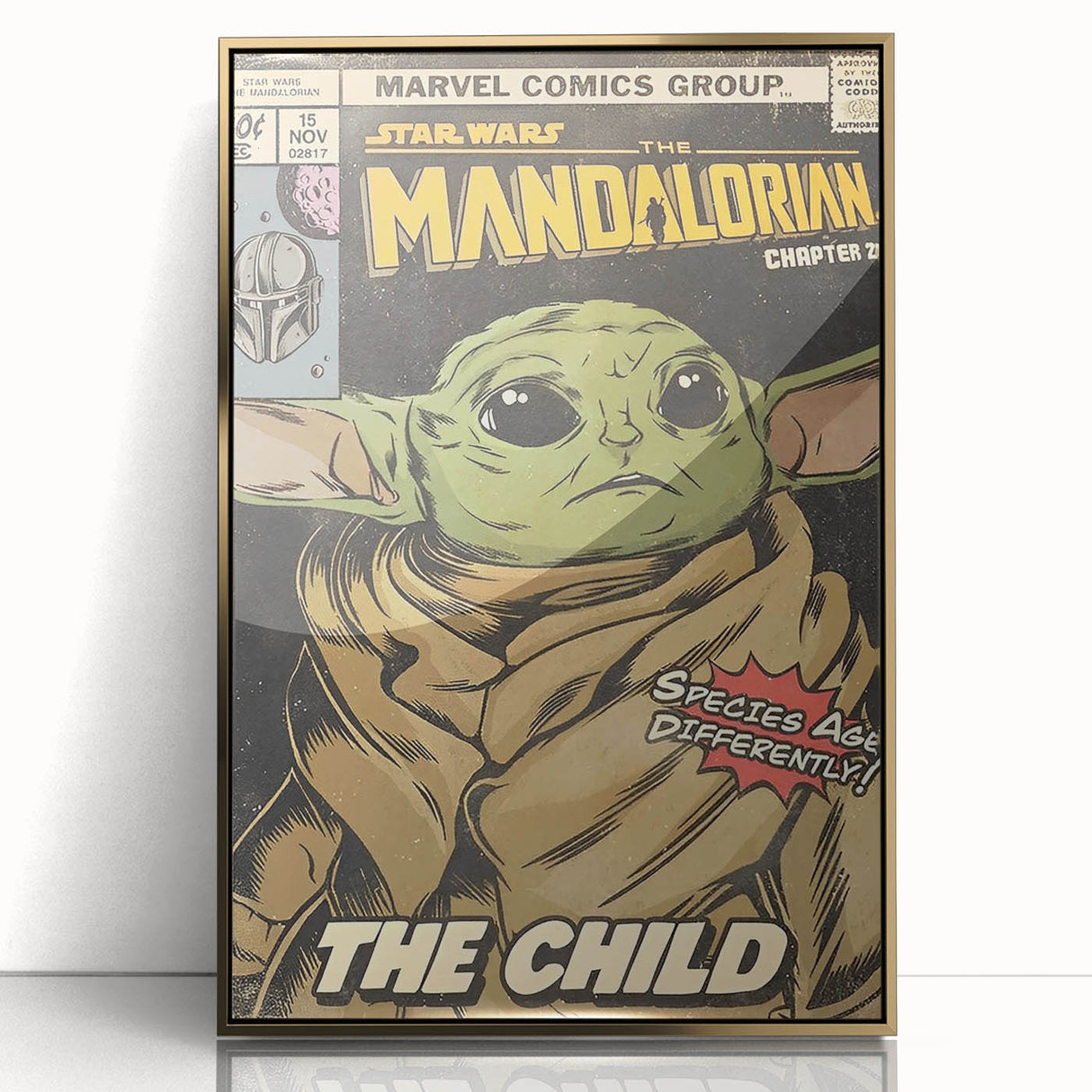 Vintage Comics Wall Art – The Mandalorian The Child Retro Poster
