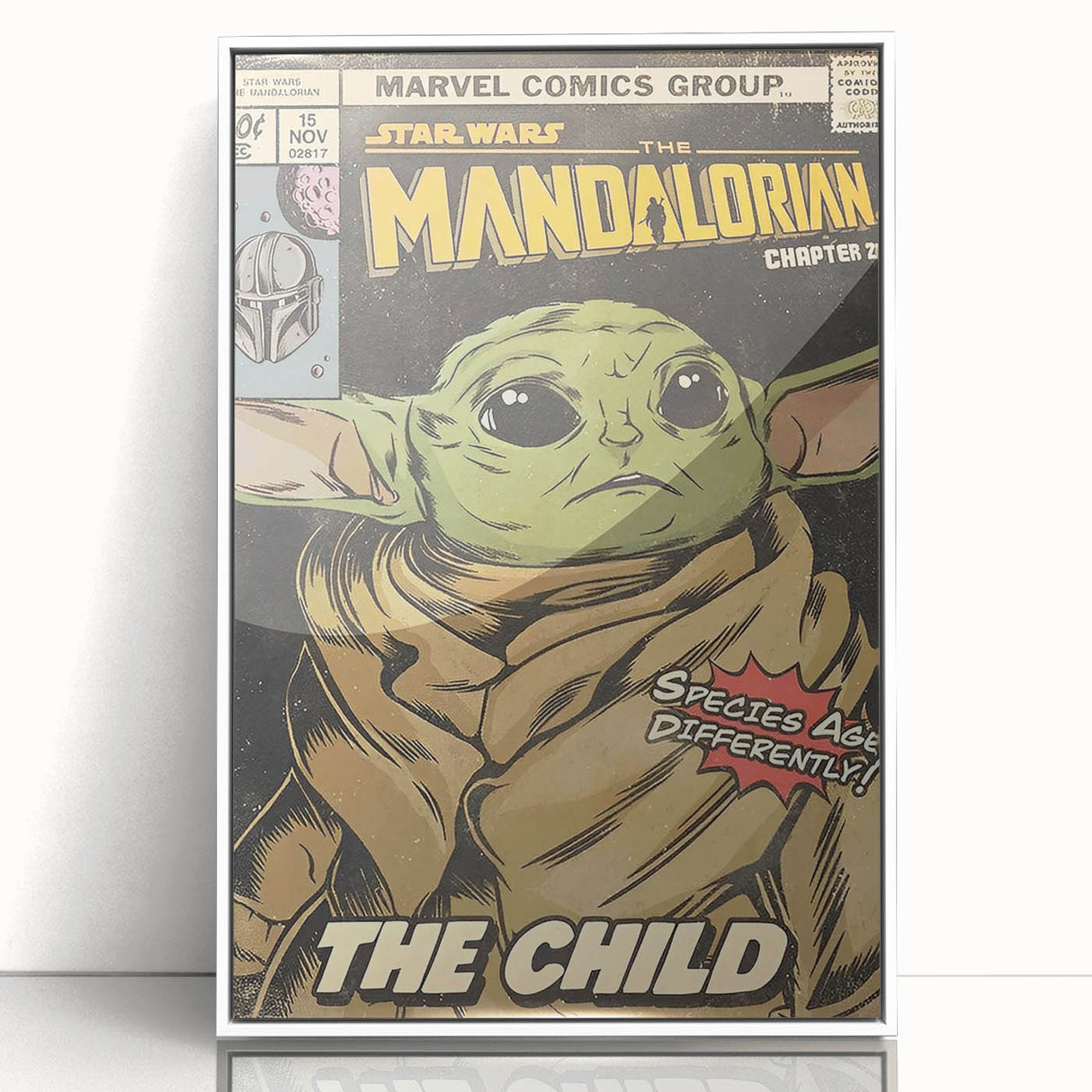 Vintage Comics Wall Art – The Mandalorian The Child Retro Poster