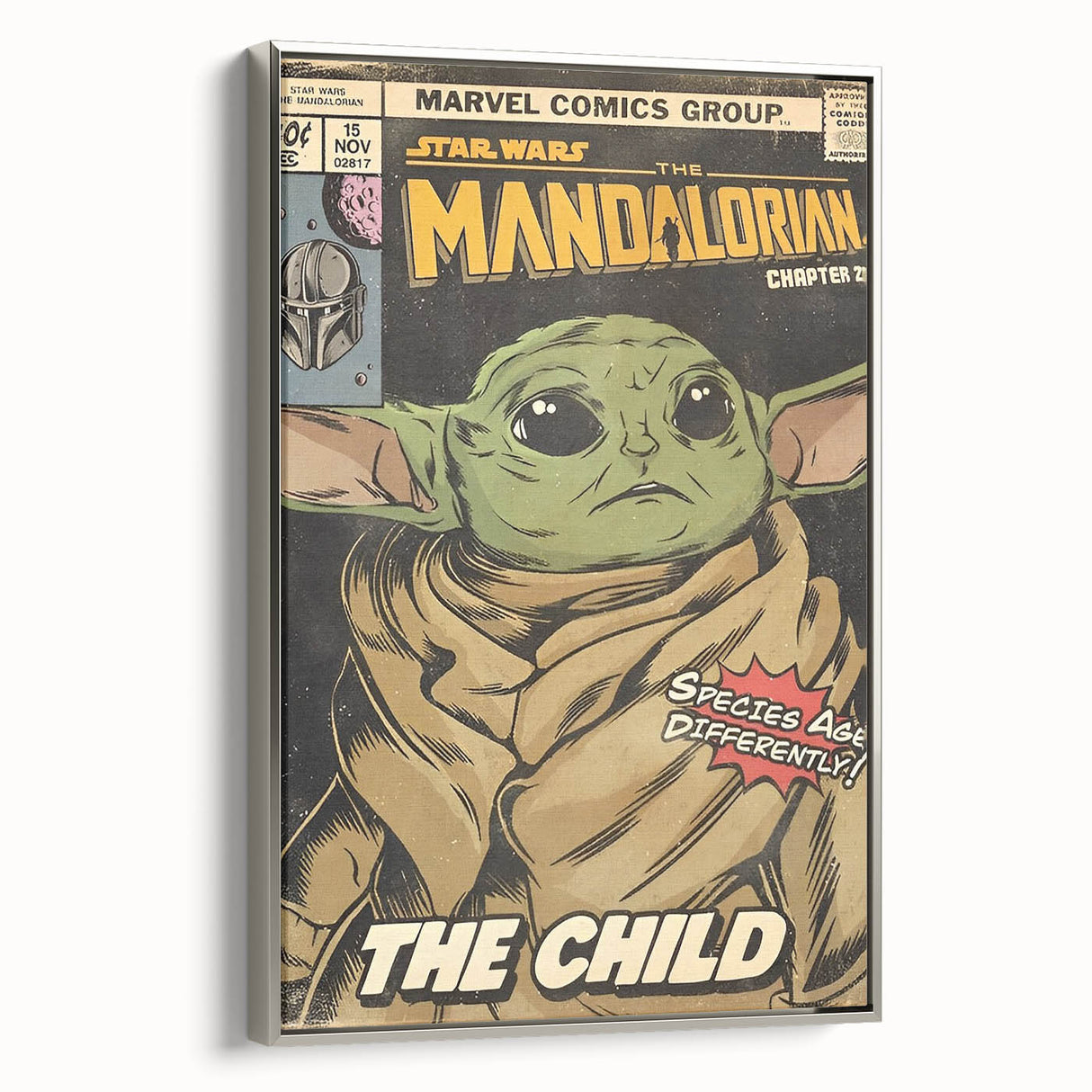 Vintage Comics Wall Art – The Mandalorian The Child Retro Poster