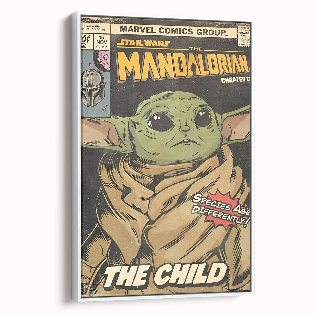Vintage Comics Wall Art – The Mandalorian The Child Retro Poster
