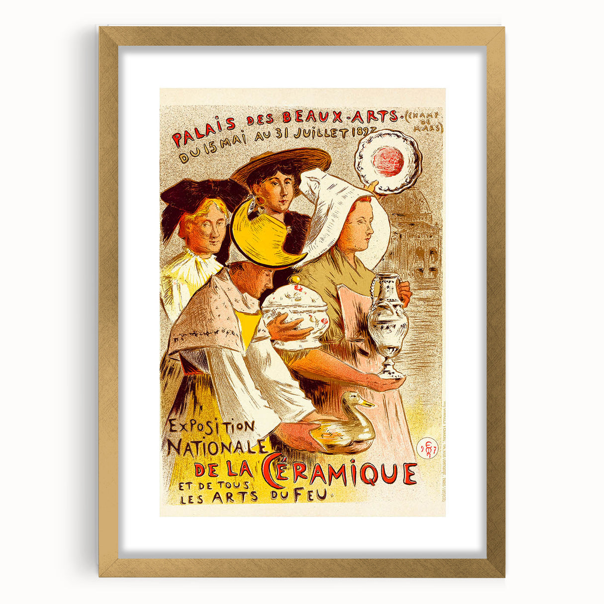 Vintage Exhibition Poster – Exposition de la Céramique Retro Art Print