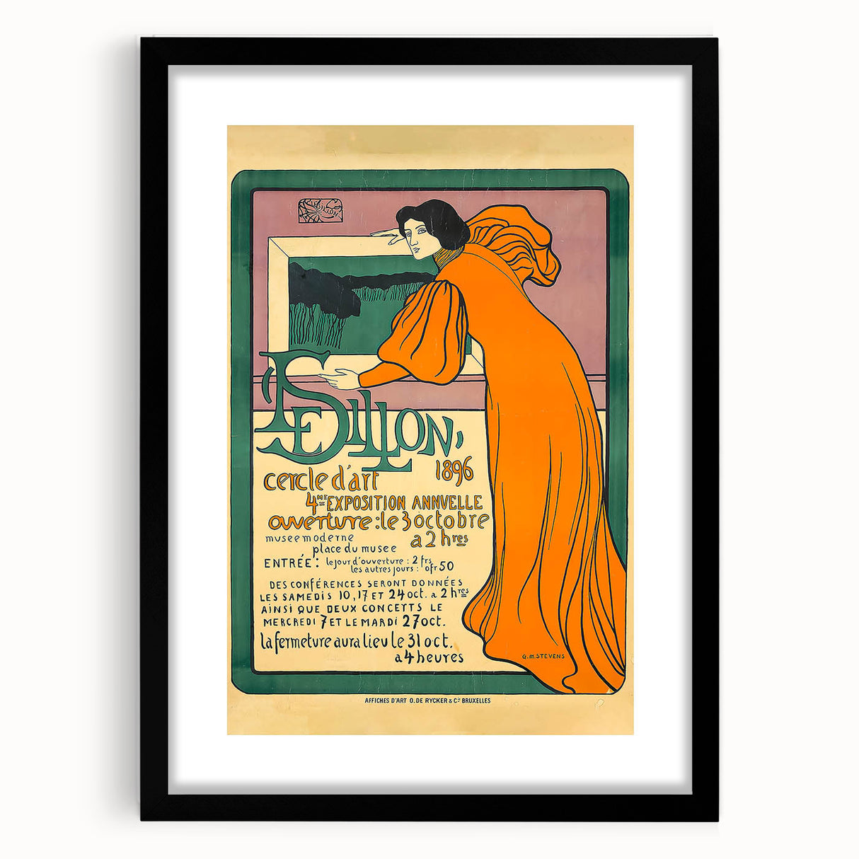Vintage Art Exhibition Poster – Dillon Cercle d'Art 1896